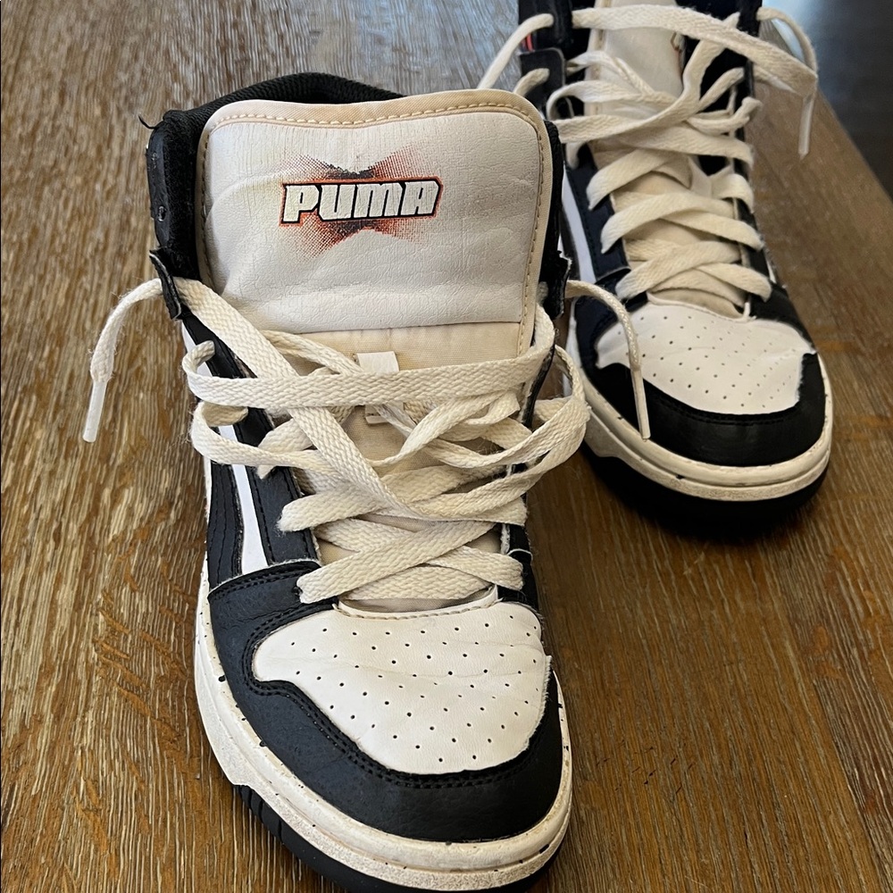 Puma Kids Mid-Top Sneakers - Black and White